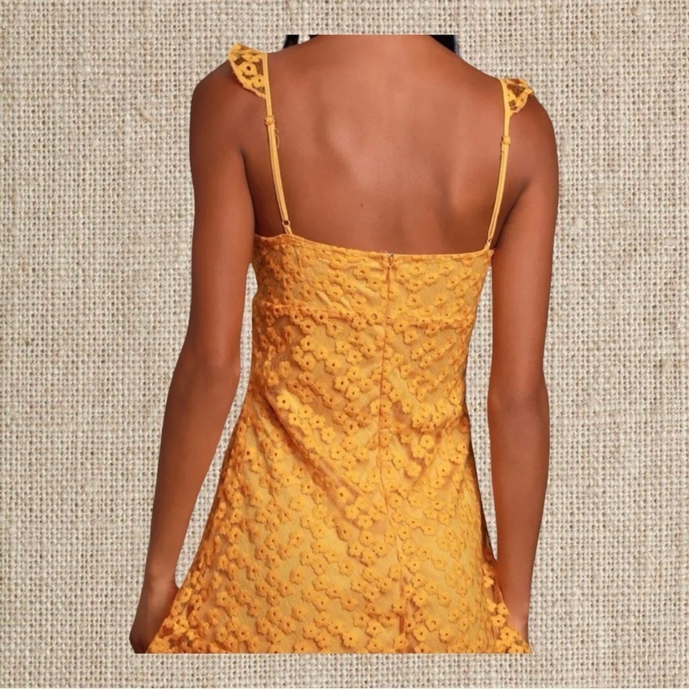 Yellow Flora mini Dress - Picture 4 of 5